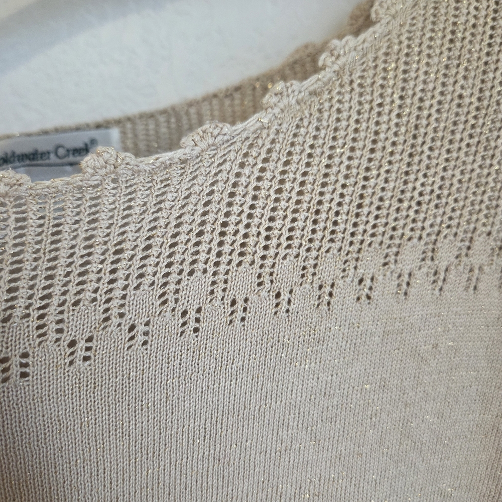 Coldwater Creek Dolman Short Sleeve Brown Metalic Knit Pullover PlusSize 1X - Picture 8 of 16